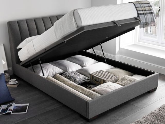 Lanchester Elephant Grey Fabric Ottoman Storage Bed