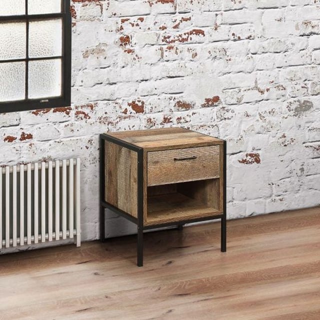 Urban Rustic 1 Drawer Bedside Table