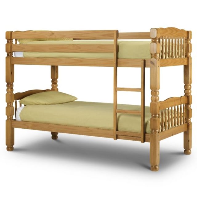 Chunky Antique Solid Pine Wooden Bunk Bed