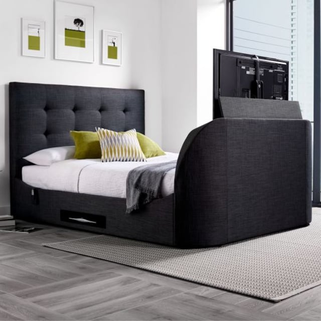 Lannister Slate Grey Fabric Electric TV Bed
