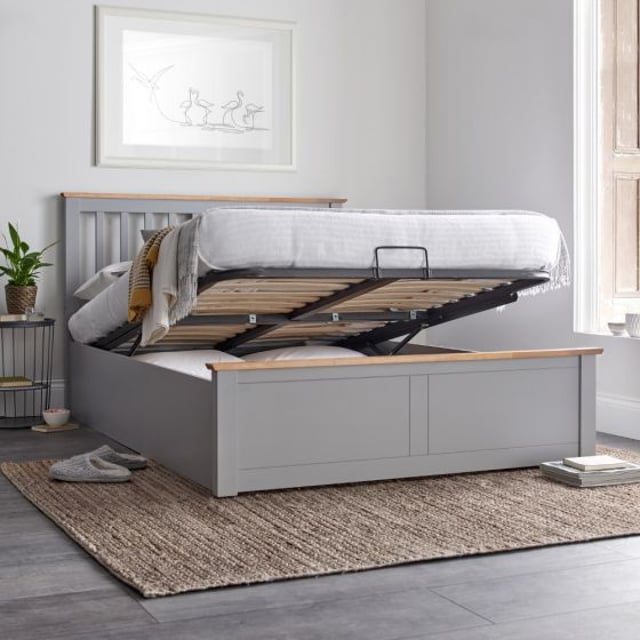 Malmo Grey Wooden Ottoman Bed