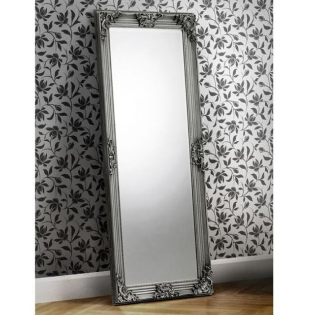 Rococo Pewter Lean-To Dress Mirror - 80 x 170 cm