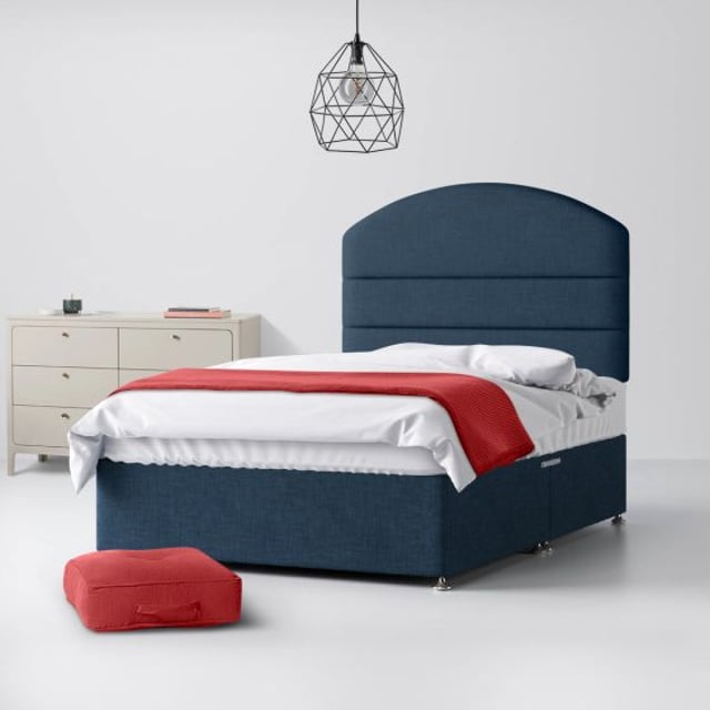 Dudley Lined Midnight Blue Fabric Divan Bed