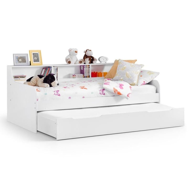 Grace White Wooden Day Bed with Guest Bed Trundle Frame Only 3ft Single