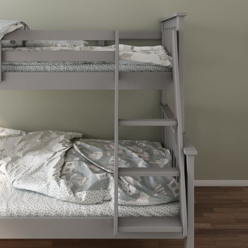 Atlantis Grey Wooden Triple Sleeper Bed Frame 3ft Single Top and 4ft