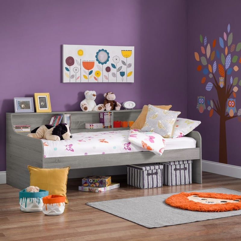 Grace Grey Oak Wooden Day Bed Frame 3ft Single