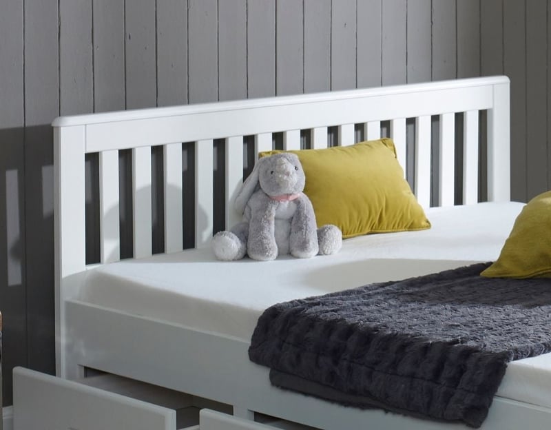 Mission White Wooden Storage Bed