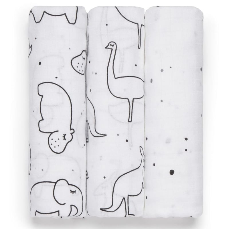 Panda Bamboo Muslin Swaddle Freckles 120cm x 120cm