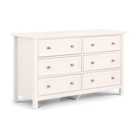 Maine Surf White 6 Drawer Wooden Wide Chest