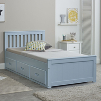 Mission Blue Wooden Storage Bed
