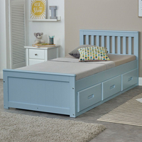 Mission Blue Wooden Storage Bed