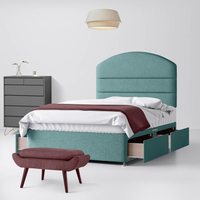 Duck Egg Fabric Divan Bed & Dudley Line Headboard