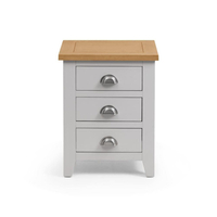 Richmond Grey and Oak 3 Drawer Wooden Bedside Table
