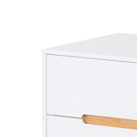 Alicia White and Oak 2 Drawer Wooden Bedside Table