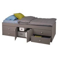 Arctic Grey Wooden Low Sleeper 4 Drawer Storage Bed