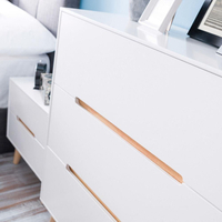 Alicia White and Oak 2 Drawer Wooden Bedside Table