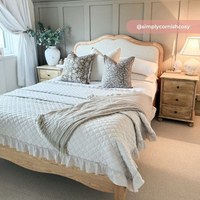 Alana Stone Fabric and Oak Wooden Bed