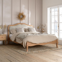 Alana Stone Fabric and Oak Wooden Bed