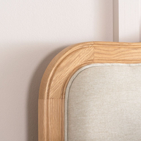 Alana Stone Fabric and Oak Wooden Bed