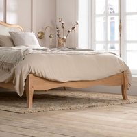Alana Stone Fabric and Oak Wooden Bed