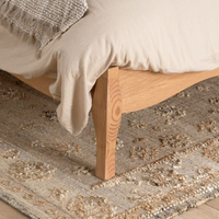 Alana Stone Fabric and Oak Wooden Bed