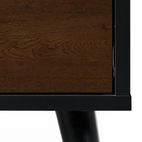 Alba Walnut and Black 2 Drawer Bedside Table