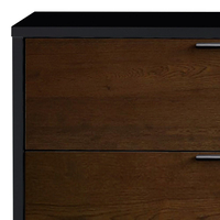 Alba Walnut and Black 4 Drawer Wide Chest