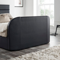 Annecy Black Leather Ottoman Media Electric TV Bed