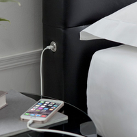 Annecy Black Leather Ottoman Media Electric TV Bed