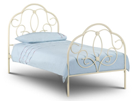Arabella Stone White Metal Bed