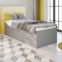 Arctic Grey Wooden Low Sleeper 4 Drawer Storage Bed