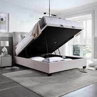 Ashbrooke Stone Grey Fabric Ottoman Storage Bed