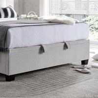 Ashbrooke Stone Grey Fabric Ottoman Storage Bed