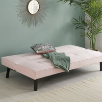 Aurora Blush Pink Fabric Sofa Bed