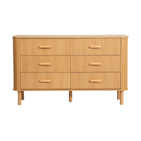Axel Oak 6 Drawer Fluted Chest of Drawers