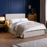 Aylen Oatmeal Fabric Ottoman Storage Bed