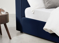 Bahra Midnight Blue Fabric Ottoman Storage Bed