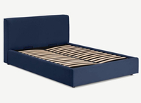 Bahra Midnight Blue Fabric Ottoman Storage Bed