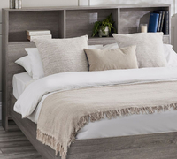 Bali Grey Oak Wooden Bookcase Storage Bed