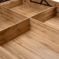 Bali Oak Wooden Bookcase Ottoman Storage Bed