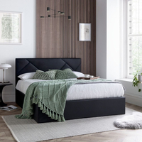 Chicago Black Leather Ottoman Storage Bed