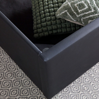 Chicago Black Leather Ottoman Storage Bed