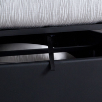 Chicago Black Leather Ottoman Storage Bed