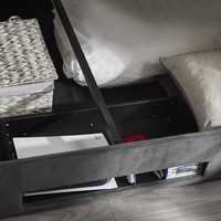 Clara Dark Grey Velvet Ottoman TV Bed