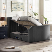 Clara Dark Grey Velvet Ottoman TV Bed