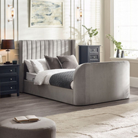 Clara Light Grey Velvet Ottoman TV Bed