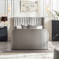 Clara Light Grey Velvet Ottoman TV Bed