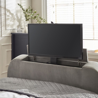 Clara Light Grey Velvet Ottoman TV Bed