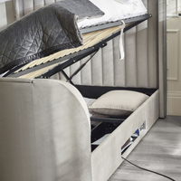 Clara Light Grey Velvet Ottoman TV Bed