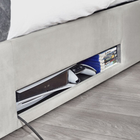 Clara Light Grey Velvet Ottoman TV Bed